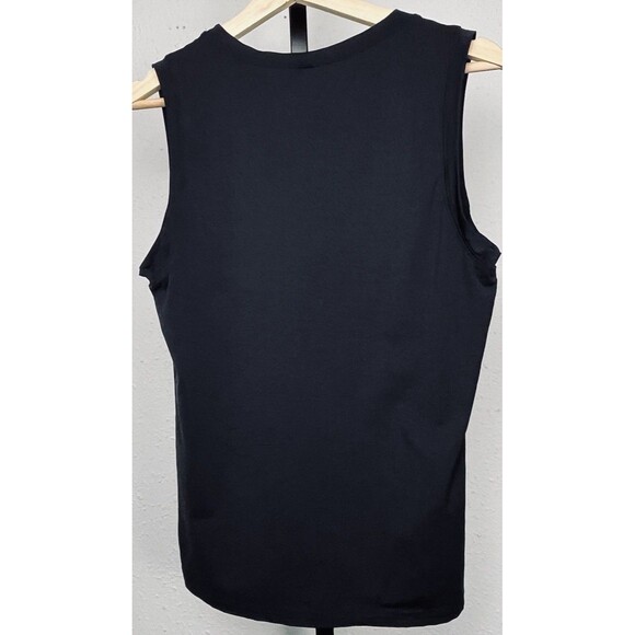 Banana Republic Tank Top Sleeveless Scoop Neck Stretch Black Blouse‎ XL Career - Picture 2 of 3